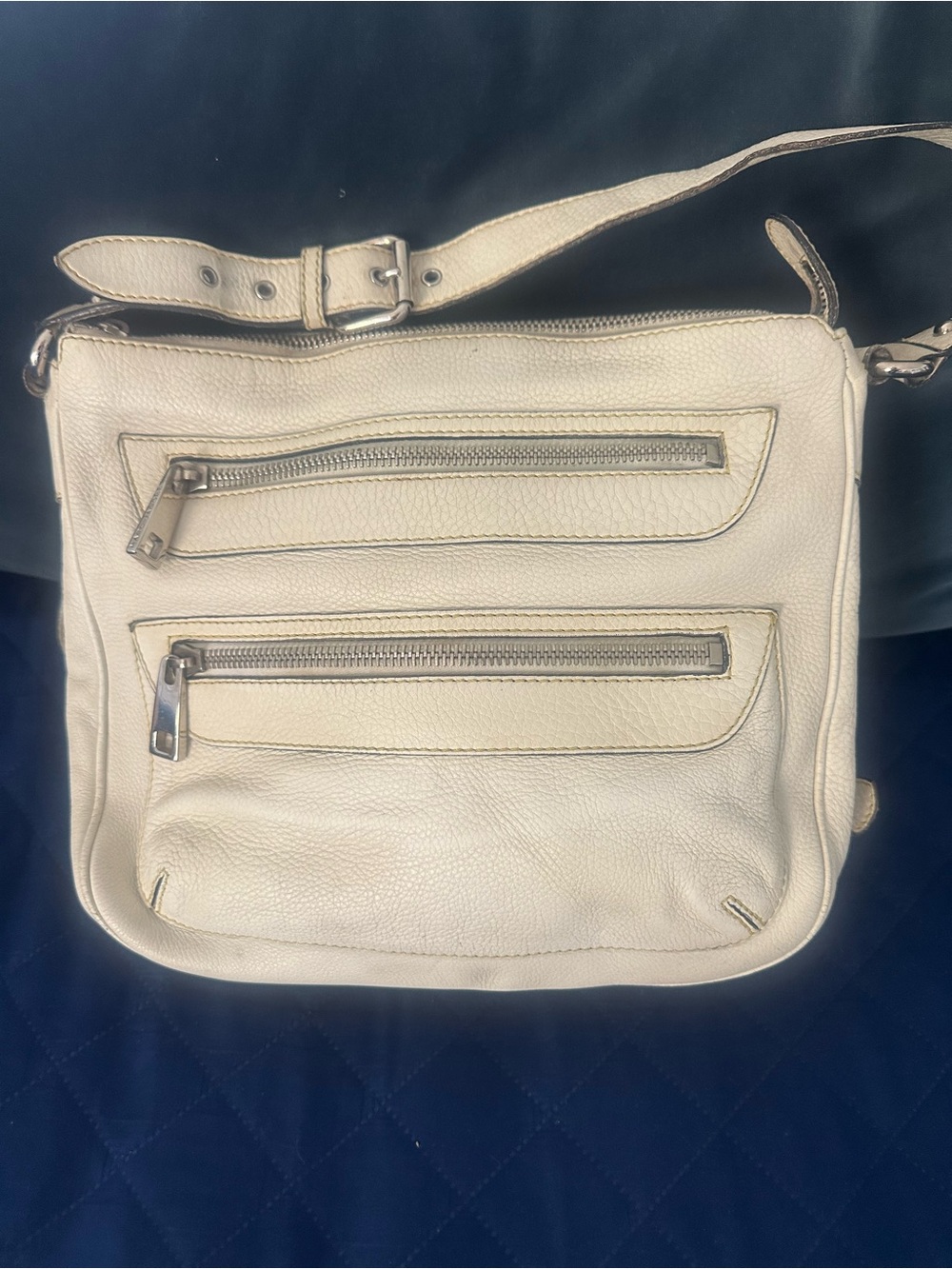 Vintage Marc Jacobs Cream Leather Shoulder Bag – Designer Handbag